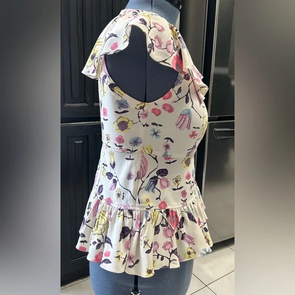 Rebecca Taylor Floral Top/ blouse Size 4 - Picture 2 of 10